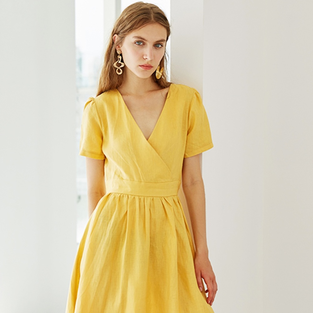 Vintage Linen Midi Dress